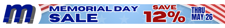 Memorial Day Sale SAVE 12% Today!